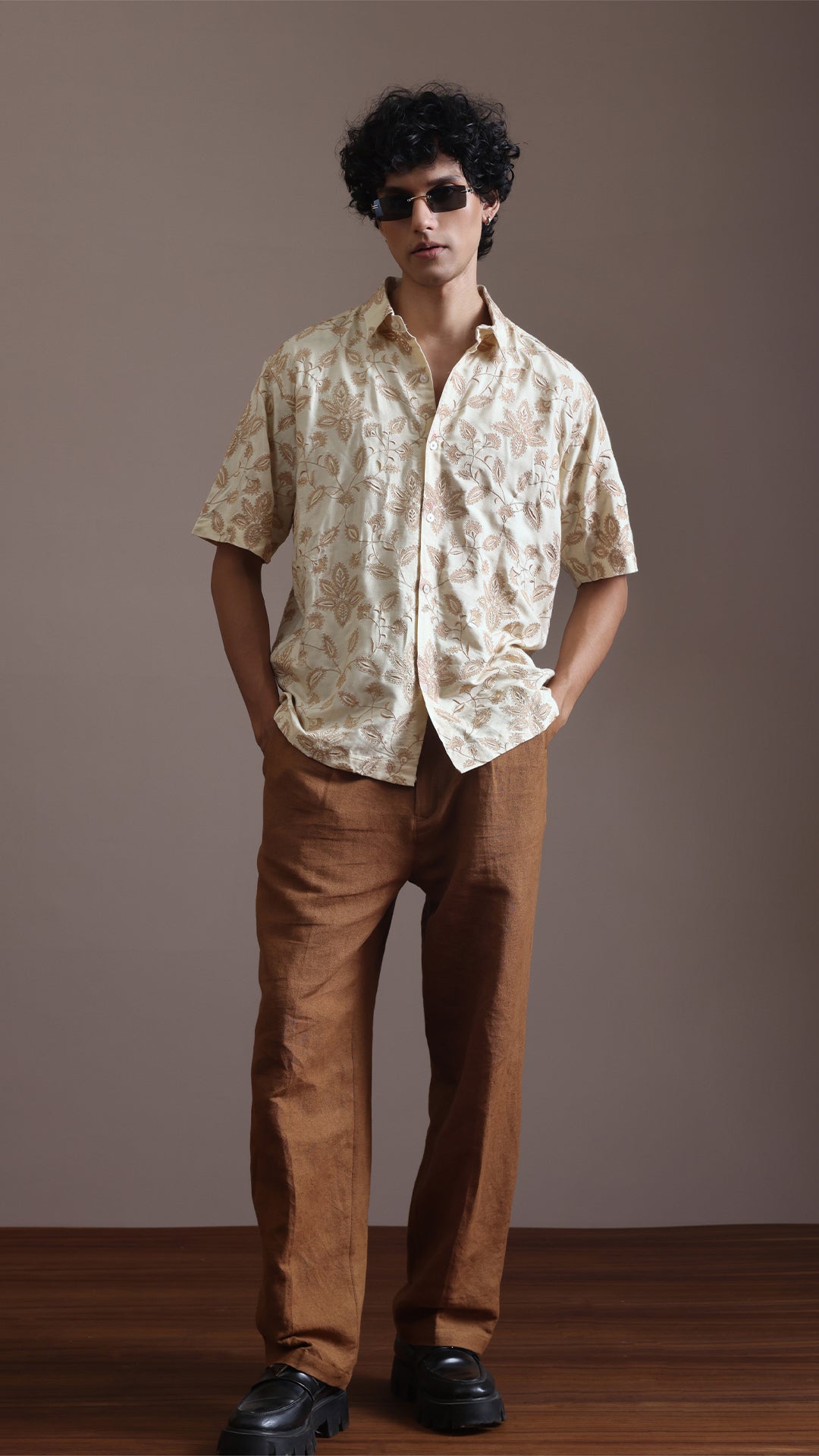 Still Hours Half Sleeve Embroidered Shirt