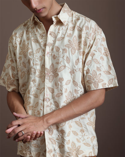 Still Hours Half Sleeve Embroidered Shirt