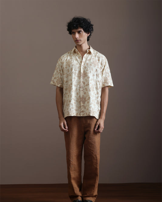 Still Hours Half Sleeve Embroidered Shirt