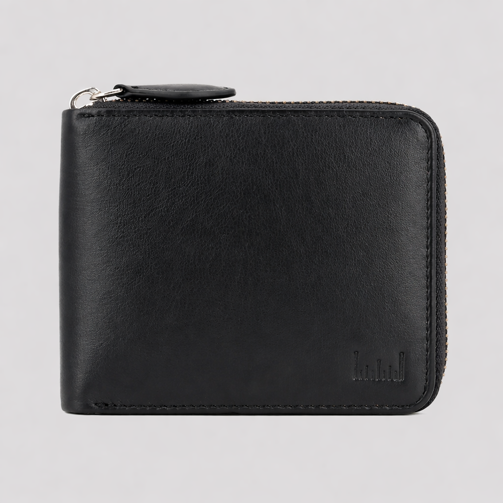zip leather wallet mens