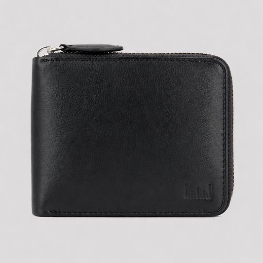 zip leather wallet mens