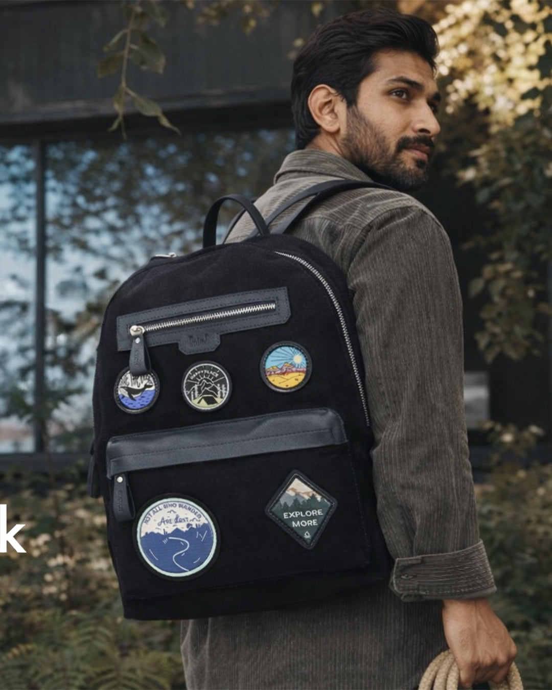 black travel backpack
