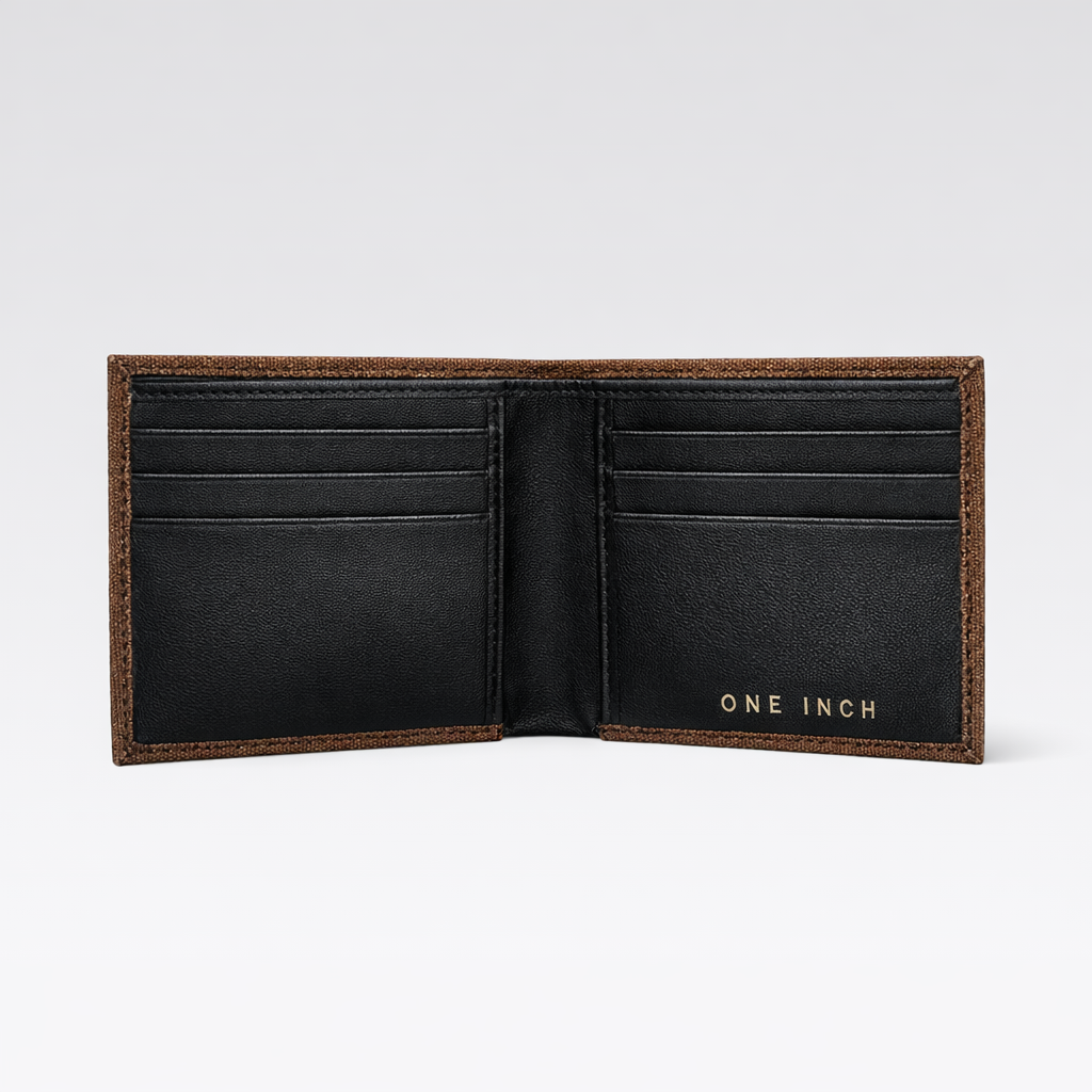 canvas leather wallet