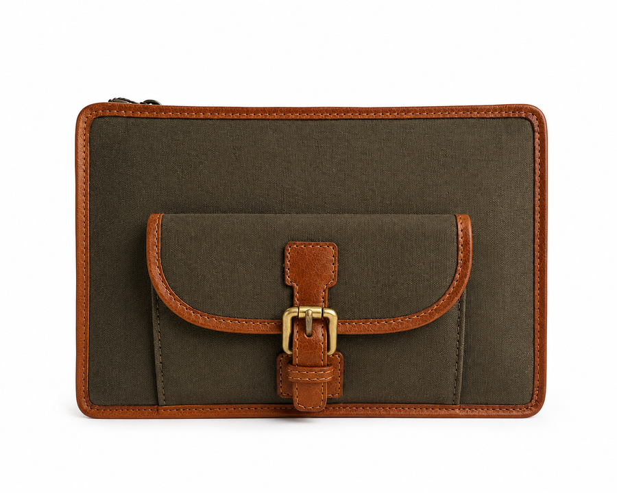 Rover iPad Sleeve 1.0 | Army Green & Tan
