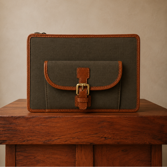 Rover iPad Sleeve 1.0 | Army Green & Tan