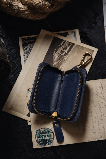 Sierra Car Key Case | Handcrafted Leather Zip Around Key Holder | Studio Ek Inch