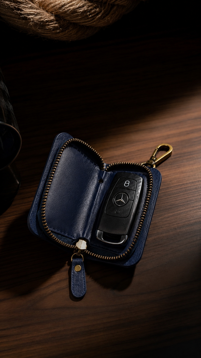 Sierra Car Key Case | Handcrafted Leather Zip Around Key Holder | Studio Ek Inch