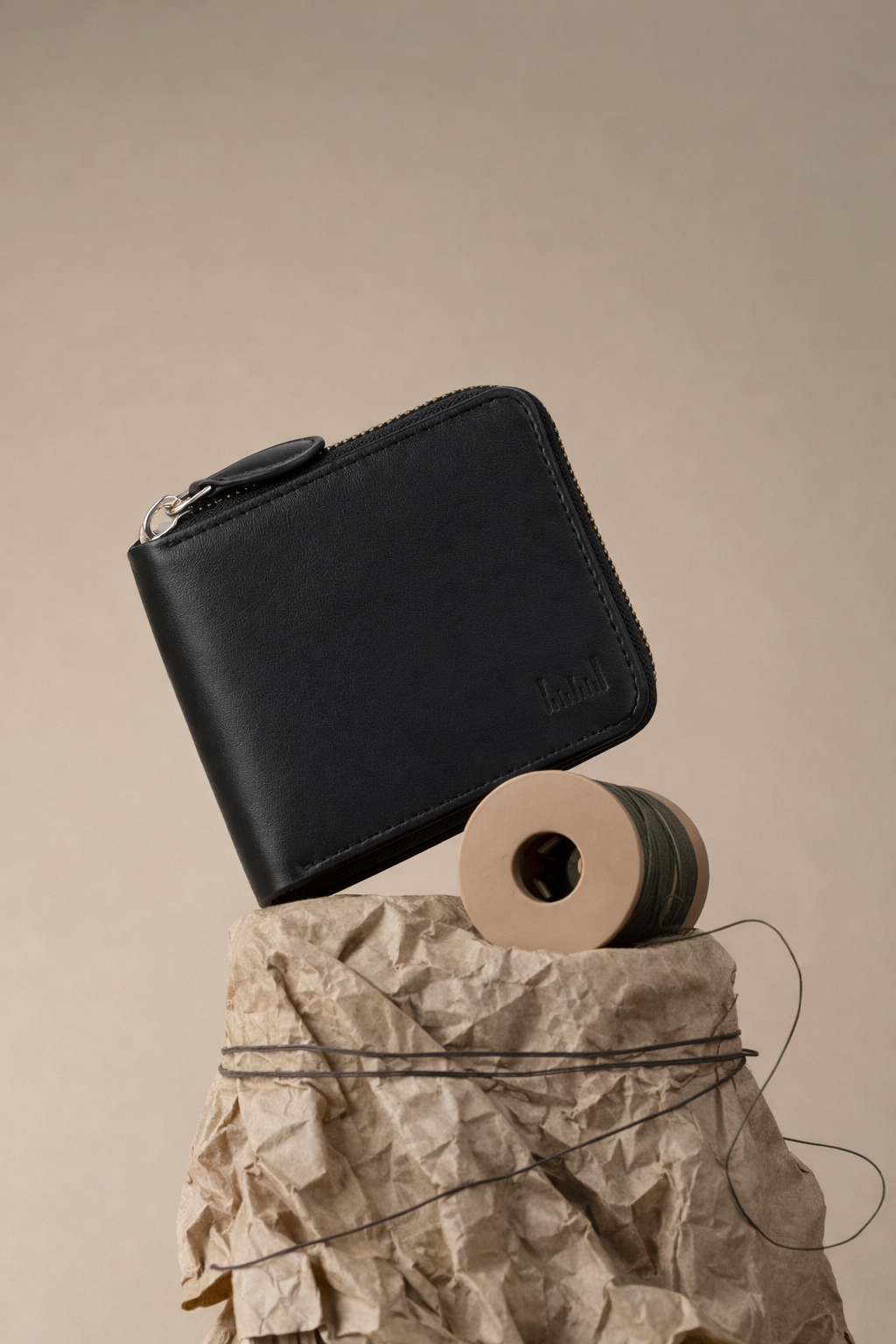 men's leather zipper wallet