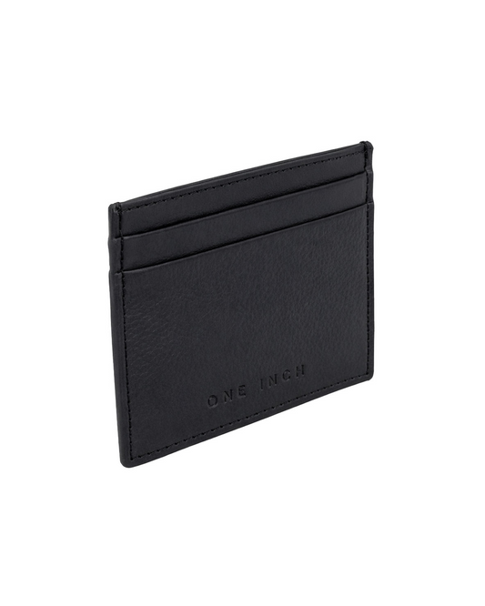 Drift premium leather card case for men in black, featuring a slim and minimalist design with multiple slots for carrying business cards, credit cards, and everyday essentials. Crafted from genuine leather by a premium brand of leather wallets & passport cover in India, this compact card holder makes a thoughtful birthday gift, anniversary gift, or festive gift for him.
