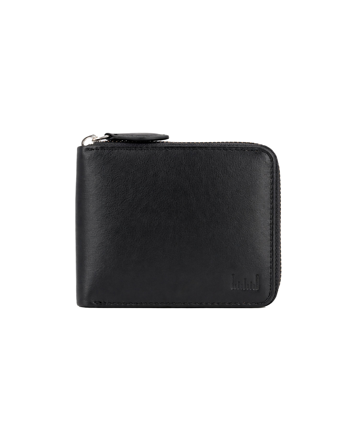 Drift premium leather zip-around wallet for men in black, featuring a minimalist design and secure zipper closure for carrying cash, cards, and everyday essentials. Crafted from genuine leather by a premium brand of leather wallets & passport cover in India, this compact men's wallet makes a thoughtful birthday gift, anniversary gift, or festive gift for him.