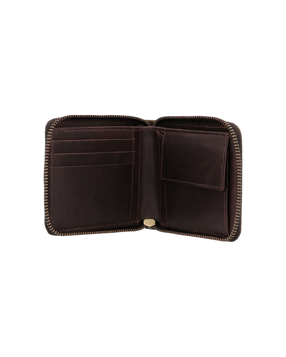 brown leather zip-around wallet for men featuring multiple card slots, cash compartments, and a coin pocket with secure zipper closure. This premium leather wallet from a premium leather bag brand of India is designed for everyday organization and makes an ideal birthday gift, anniversary gift, or festive gift for him.