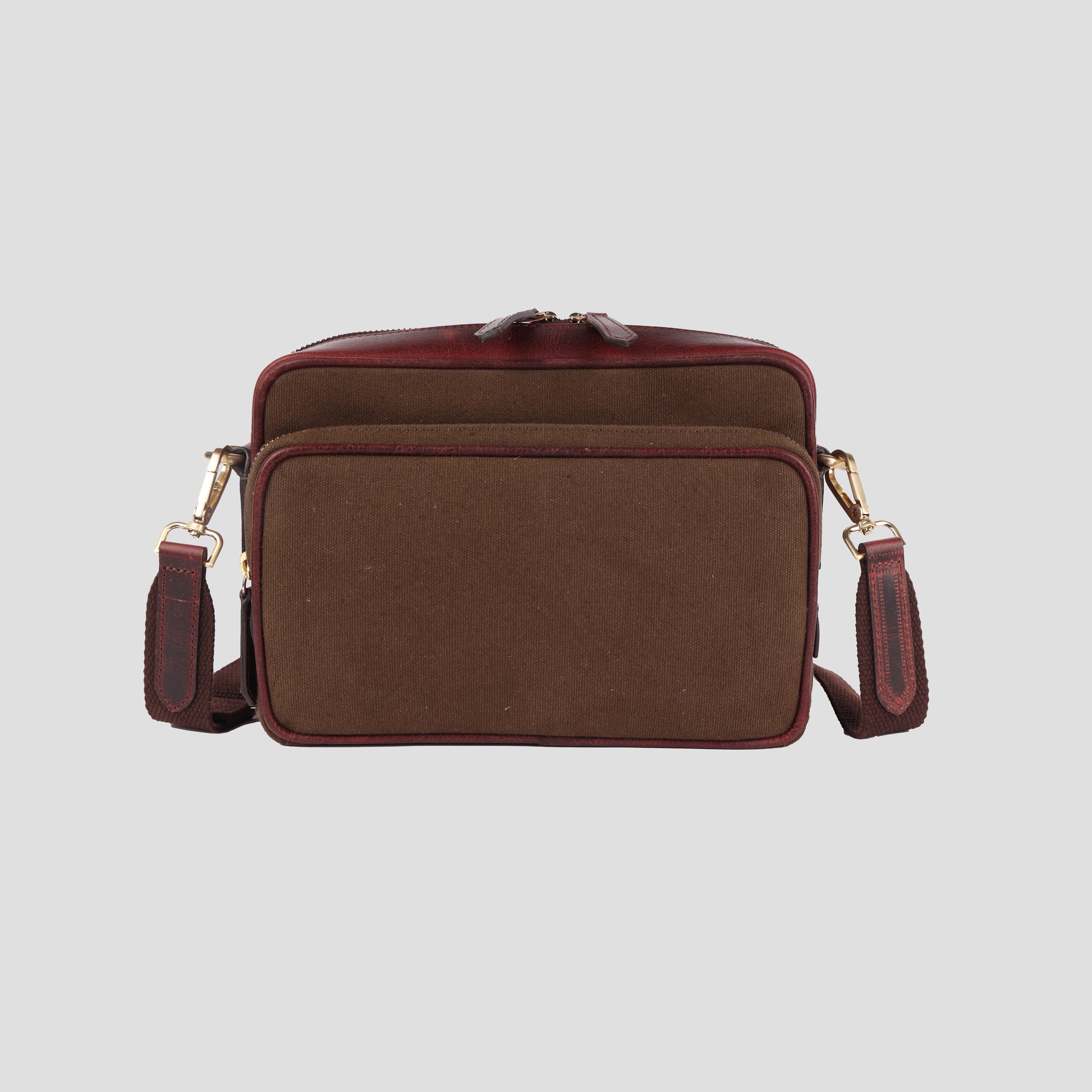 canvas and leather sling bag