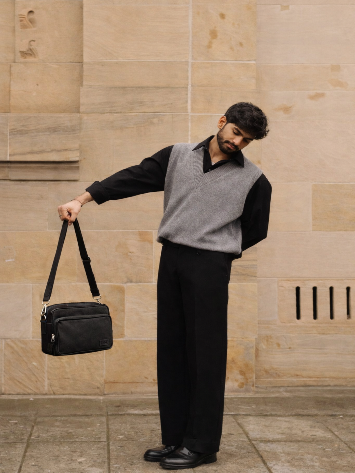 crossbody black sling bag