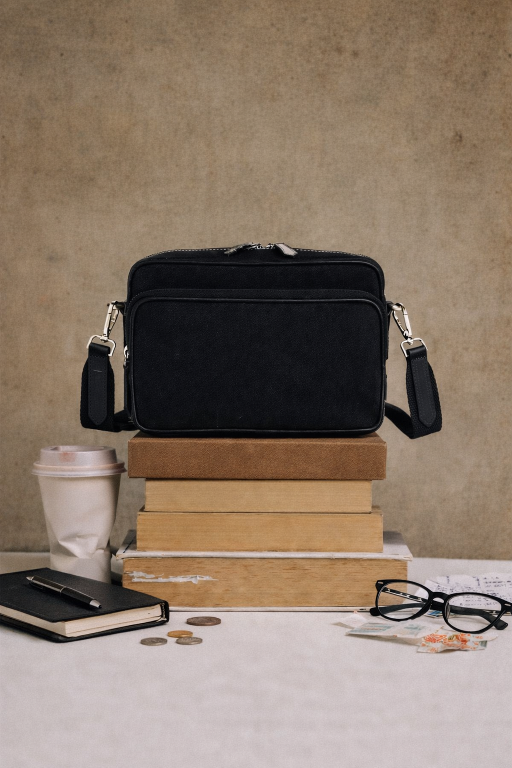 crossbody black sling bag
