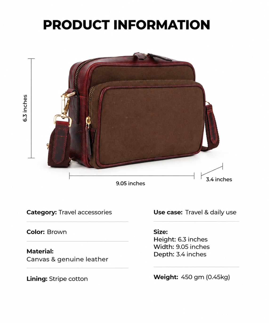 Metropolitan Brown Crossbody Sling Bag