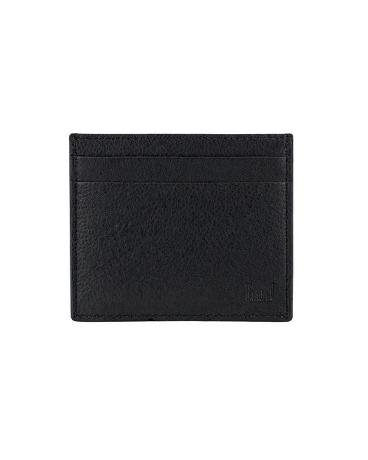 Black leather card case holder for men featuring a slim and minimalist design with multiple card slots for everyday essentials. The Drift leather card holder from a premium leather bag brand of India is crafted from genuine leather and makes a thoughtful birthday gift, anniversary gift, or festive gift for him