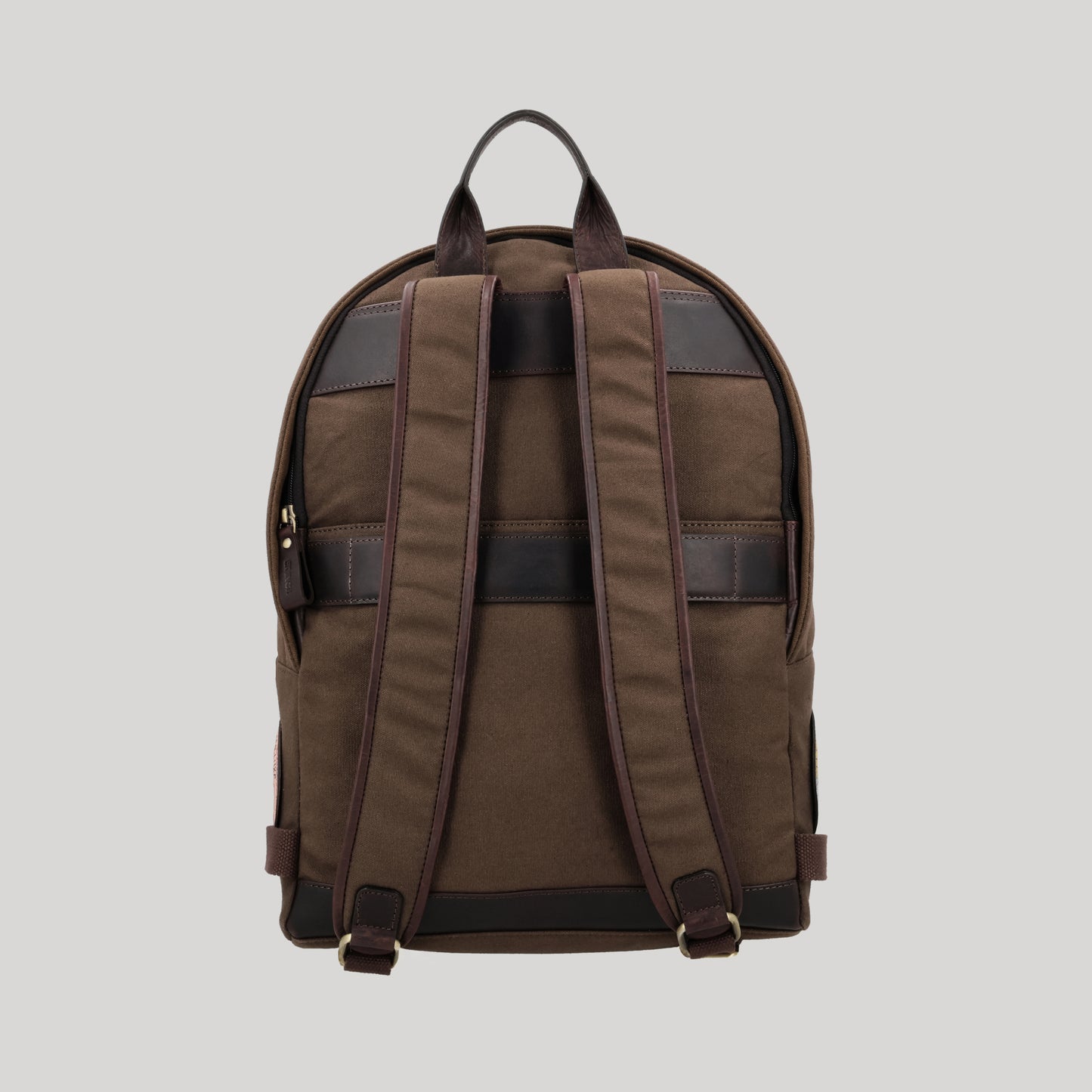 canvas and leather backpack
