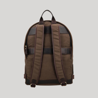 canvas and leather backpack