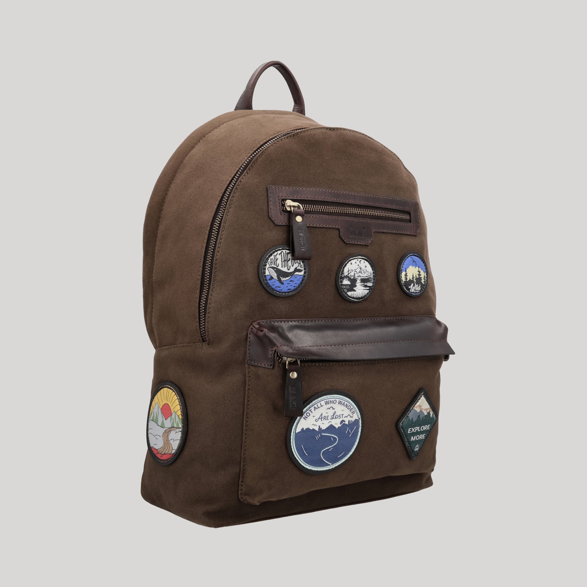 canvas and leather backpack