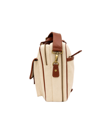 nubra laptop messenger bag tan and beige brass gold hardware premium messenger bag for office and business travel bag by india best leather bag brand studio ek inch