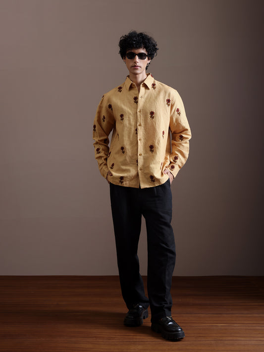 hand embroidered men's shirt