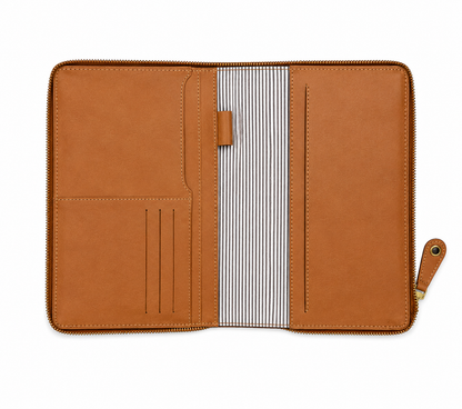 The Writer’s Folio 1.0 | Handcrafted A5 Leather & Canvas Notebook Organiser | Studio Ek Inch