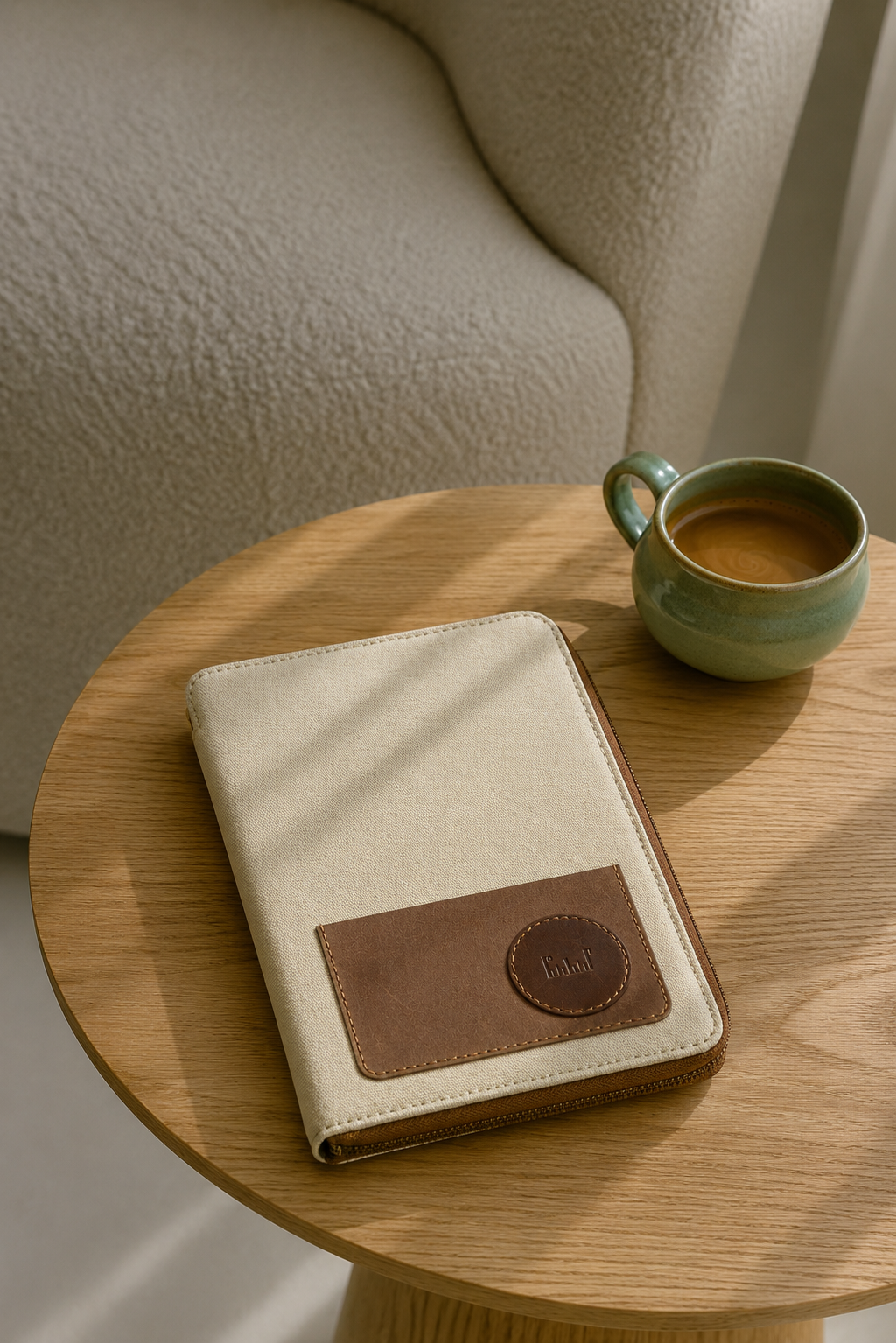 The Writer’s Folio 1.0 | Handcrafted A5 Leather & Canvas Notebook Organiser | Studio Ek Inch